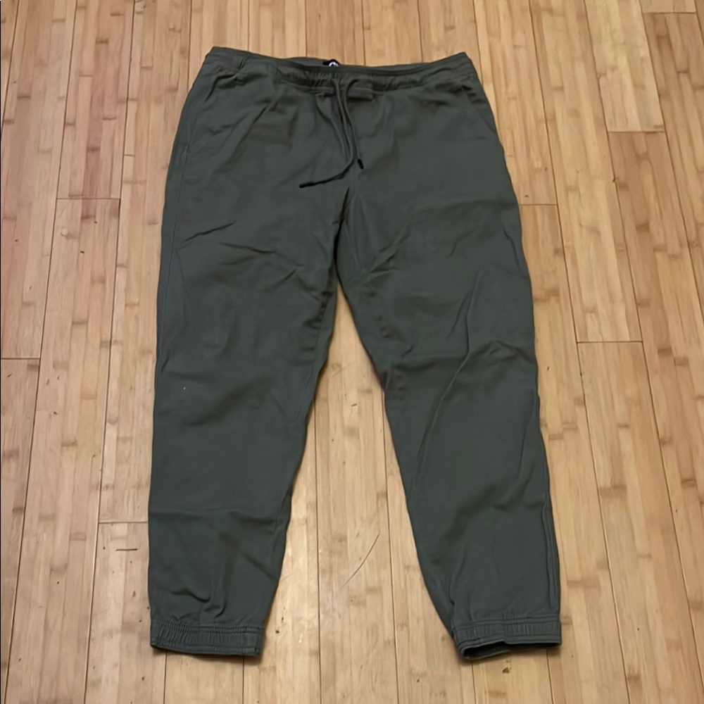 RSQ Green Track Pants with Elastic Waistband and Cuffs